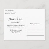 Sneeuwbos Quinceañera Invitation Briefkaart (Achterkant)