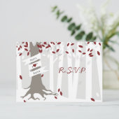 Sneeuwbos Rode Winterbruiloft RSVP (Staand voorkant)