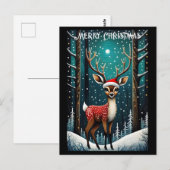 Sneeuwbos Schattige Baby Herten Kerstmis Gift Briefkaart (Voorkant / Achterkant)