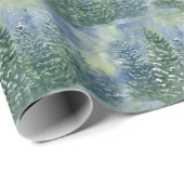 Sneeuwbos Waterverf Scene Cadeaupapier (Rol Hoek)