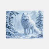 Sneeuwbos witte wolf ijspegels decor fleece deken (Voorkant (Horizontaal))
