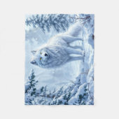 Sneeuwbos witte wolf ijspegels decor fleece deken (Voorkant)