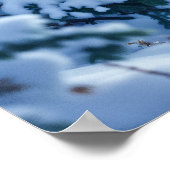 Sneeuwbos witte wolf ijspegels decor poster (Hoek)