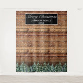 Sneeuwbos Woud Kerst Foto Achtergrond Wandkleed (Voorkant)