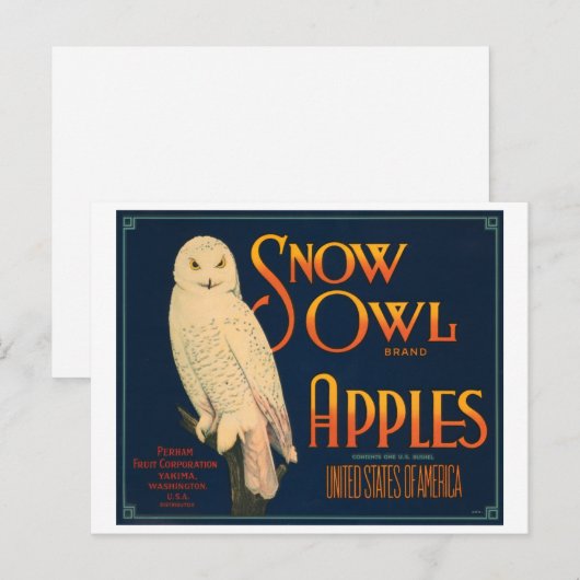 Sneeuwbrek Apples  Krat Label Briefkaart (Voorkant / Achterkant)