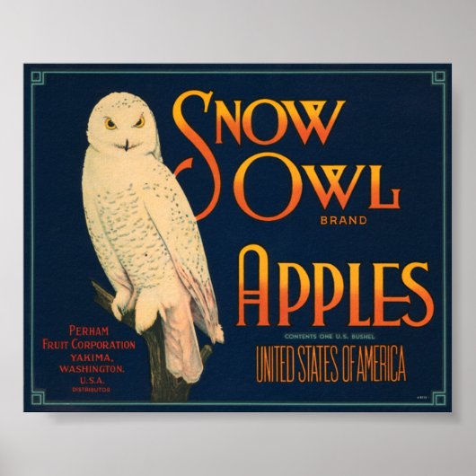 Sneeuwbrek Apples  Krat Label Poster (Voorkant)