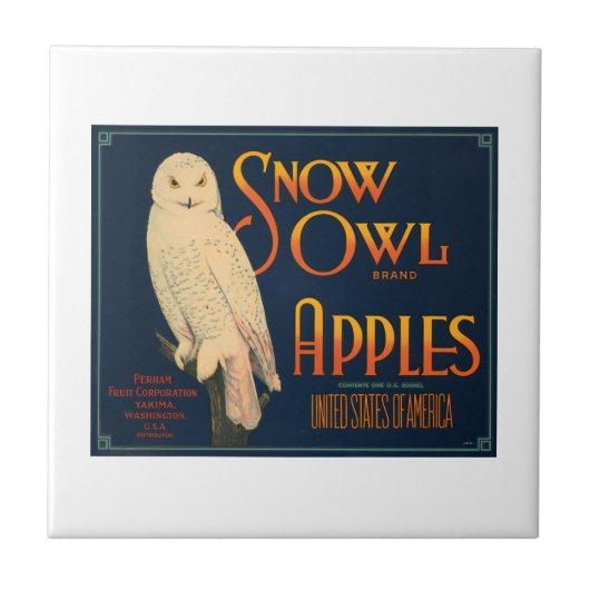 Sneeuwbrek Apples  Krat Label Tegeltje (Voorkant)