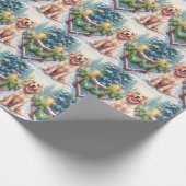 Sneeuwbrug Boykin Spaniel Kerst Kunst Cadeaupapier (Hoek)
