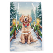Sneeuwbrug Boykin Spaniel Kerst Kunst Medium Cadeauzakje (Voorkant)