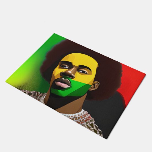 Sneeuwbruh Winter Black King Melanin Juneteenth Ma Deurmat (Schuin)