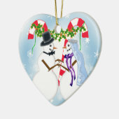 sneeuwbruiloft met uitzondering van datum keramisch ornament (Links)