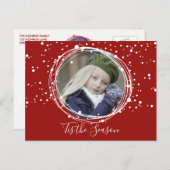 Sneeuwbubbels met kerstfoto's Briefkaart (Voorkant / Achterkant)