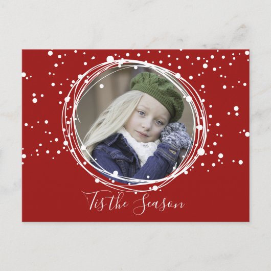 Sneeuwbubbels met kerstfoto's Briefkaart (Voorkant)