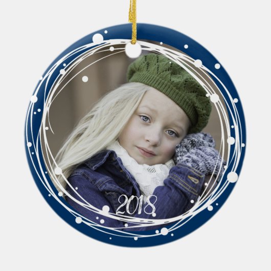 Sneeuwbubbels met kerstmis Ornament (Achterkant)