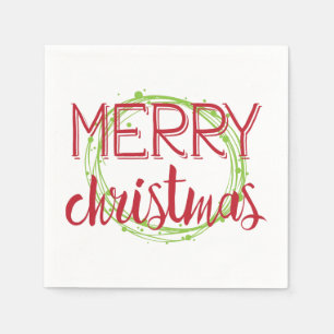 Sneeuwbubelen met prettige kerstfeestdag Napkin Servetten