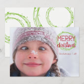 Sneeuwbubeles feestdag voor fijne kerst feestdagenkaart (Voorkant / Achterkant)