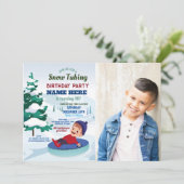 Sneeuwbuien Birthday Party Slopes Snow Photo Kaart (Staand voorkant)