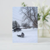 Sneeuwbuis. Winterplezier. Kaart (Staand voorkant)
