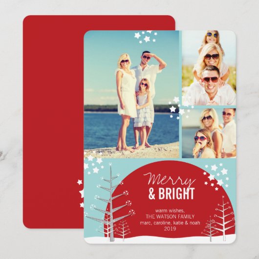 Sneeuwbuisjes Sterren Sliday-fotokaart Feestdagenkaart (Voorkant / Achterkant)