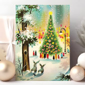  sneeuwbundels kerstboomscène feestdagen kaart