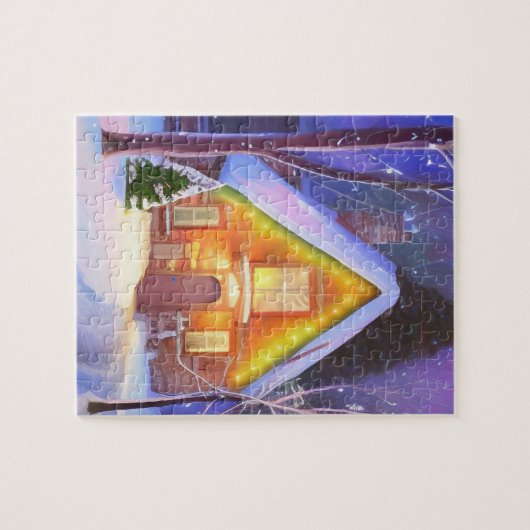 SNEEUWCABINE KUNST KERSTMIS LEGPUZZEL (Horizontaal)