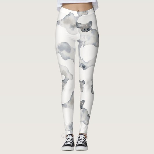 sneeuwcamouflagepatroon leggings (Voorkant)