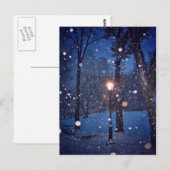 Sneeuwcirkelen rond een streetlamp briefkaart (Voorkant / Achterkant)