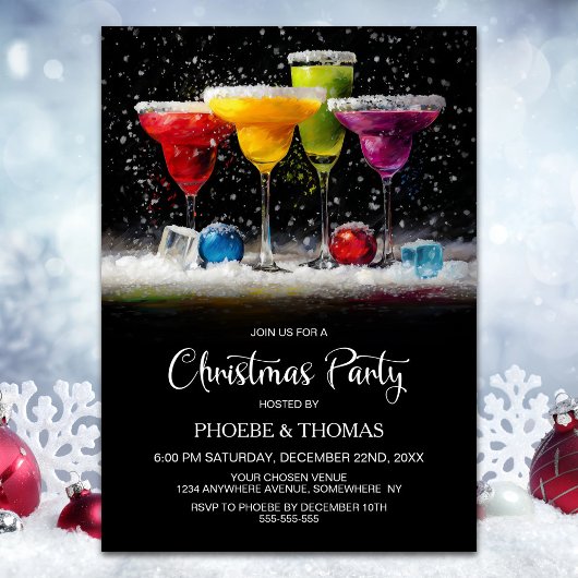 Sneeuwcocktails Kerstfeest Kaart