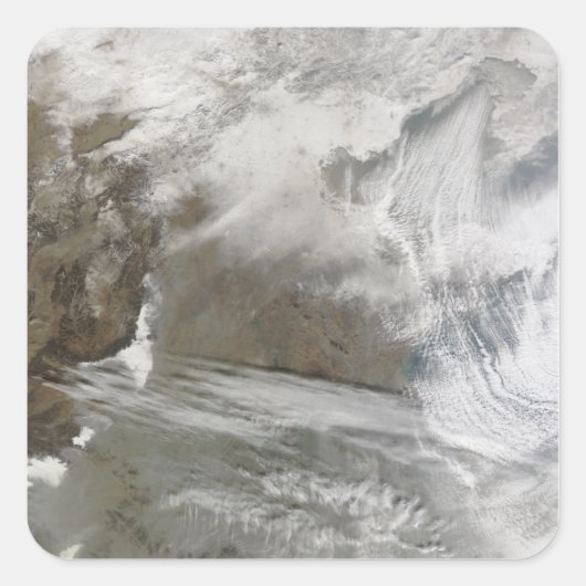 Sneeuwcover omcirkels Bo Hai Vierkante Sticker (Voorkant)