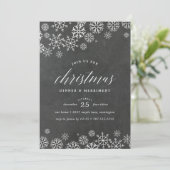 Sneeuwd in | Uitnodiging voor kerstmis (Staand voorkant)