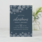 Sneeuwd in | Uitnodiging voor kerstmis (Staand voorkant)