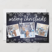 Sneeuwd in | Vakantieknopkaart Feestdagenkaart (Voorkant)