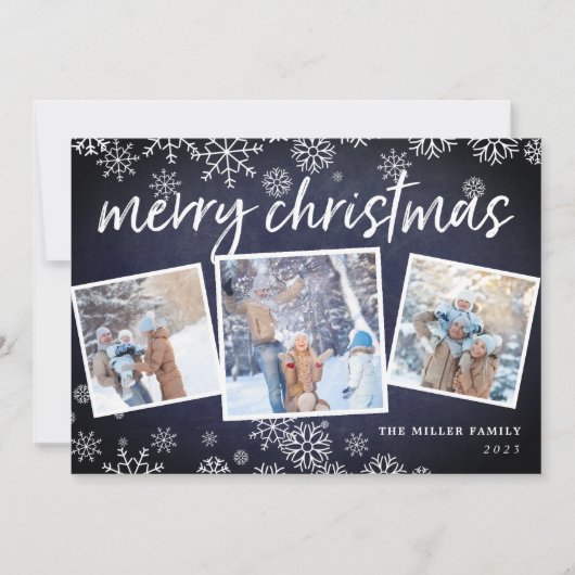 Sneeuwd in | Vakantieknopkaart Feestdagenkaart (Voorkant)