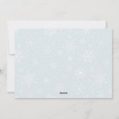 Sneeuwd in | Vakantieknopkaart Feestdagenkaart (Achterkant)