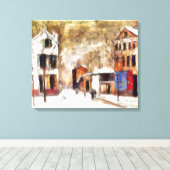 Sneeuwd stedelijk landschap canvas afdruk (Insitu (Houten vloer))