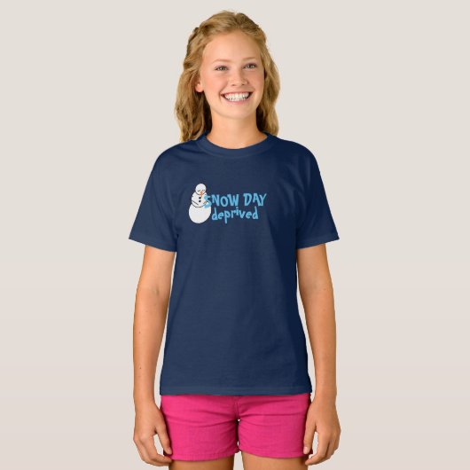Sneeuwdag afhankelijke leerling Winter Funny T-shirt (Voorkant volledig)