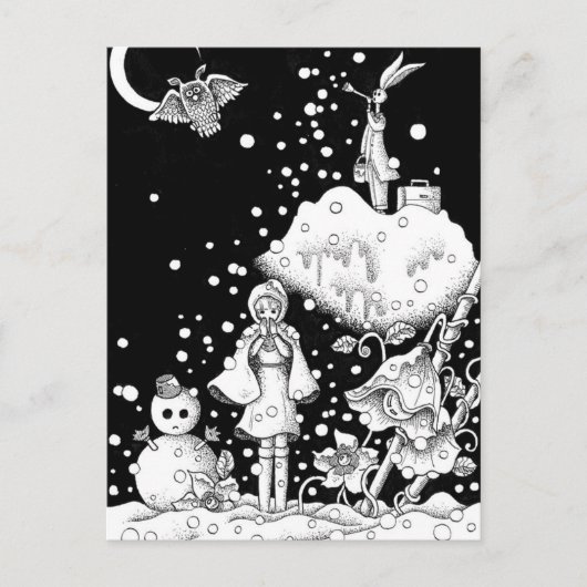 sneeuwdag briefkaart (Voorkant)