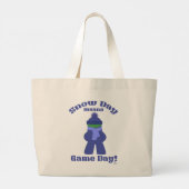 Sneeuwdag Gamer Winter Koude Meeple Plezier Grote Tote Bag (Achterkant)