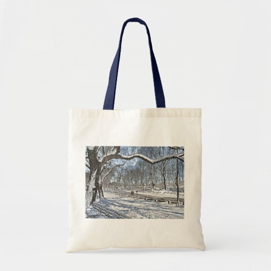 Sneeuwdag in het centrale park tote bag (Voorkant)