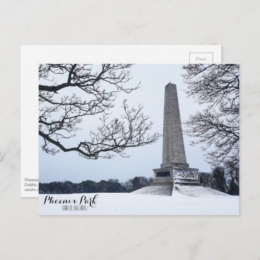 Sneeuwdag in het Phoenix Park Briefkaart (Voorkant / Achterkant)