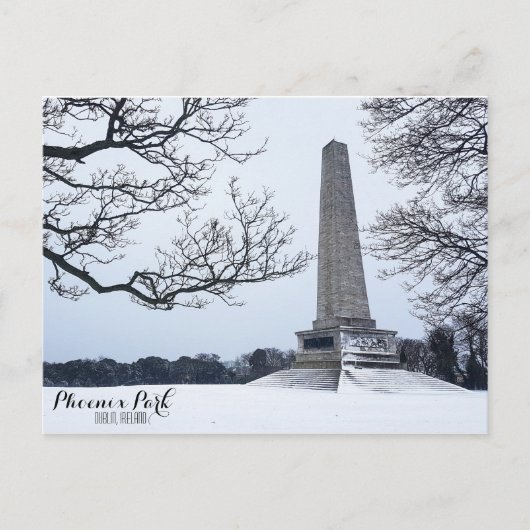 Sneeuwdag in het Phoenix Park Briefkaart (Voorkant)
