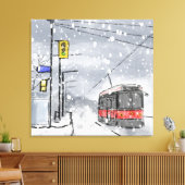 Sneeuwdag in Toronto Canvas Afdruk (Insitu (Woonkamer))