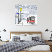 Sneeuwdag in Toronto Canvas Afdruk (Insitu (Slaapkamer))