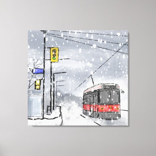 Sneeuwdag in Toronto Canvas Afdruk (Voorkant)