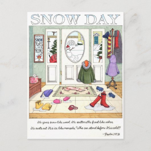 Sneeuwdag Inspirerend Briefkaart (Voorkant)