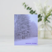 sneeuwdag, Interlochen, Michigan Briefkaart (Staand voorkant)