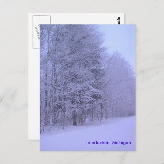 sneeuwdag, Interlochen, Michigan Briefkaart (Voorkant / Achterkant)