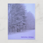 sneeuwdag, Interlochen, Michigan Briefkaart (Voorkant)