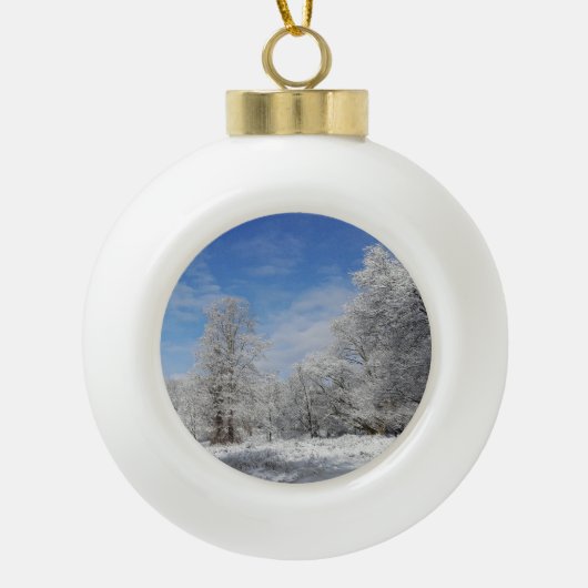 sneeuwdag keramische bal ornament (Voorkant)