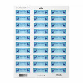 Sneeuwdag met blauw geworpen rendier etiket (Full Sheet)